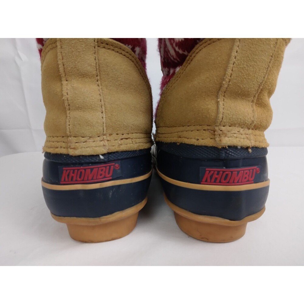 KHOMBU MAYA Suede Lace Up Faux Fur Lined Winter Duck Boots Brown Womens Size 8 M - Picture 12 of 12